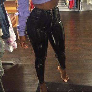 Vinyl Zip Up Pants